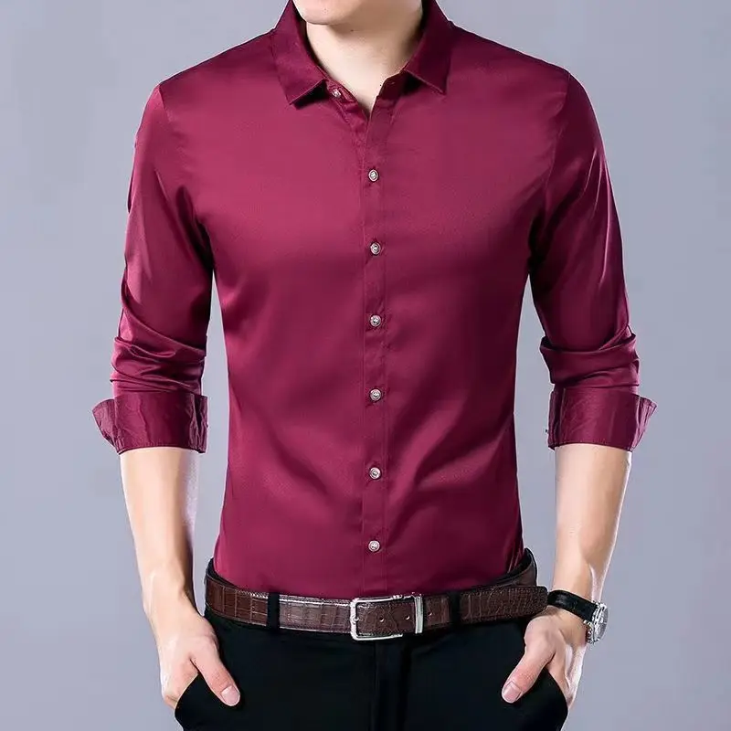 Men's Smart Casual Plaid Long Sleeve Shirt - Stylish Lapel Design
