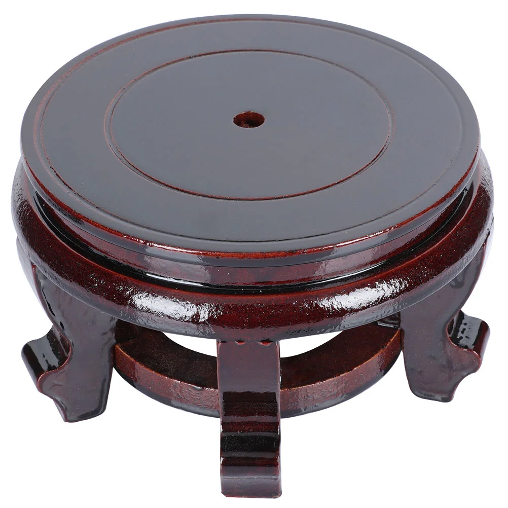 

Round Flowerpot Craft Holder Wood Display Base Buddha Statue Holder Ornament Wooden Base