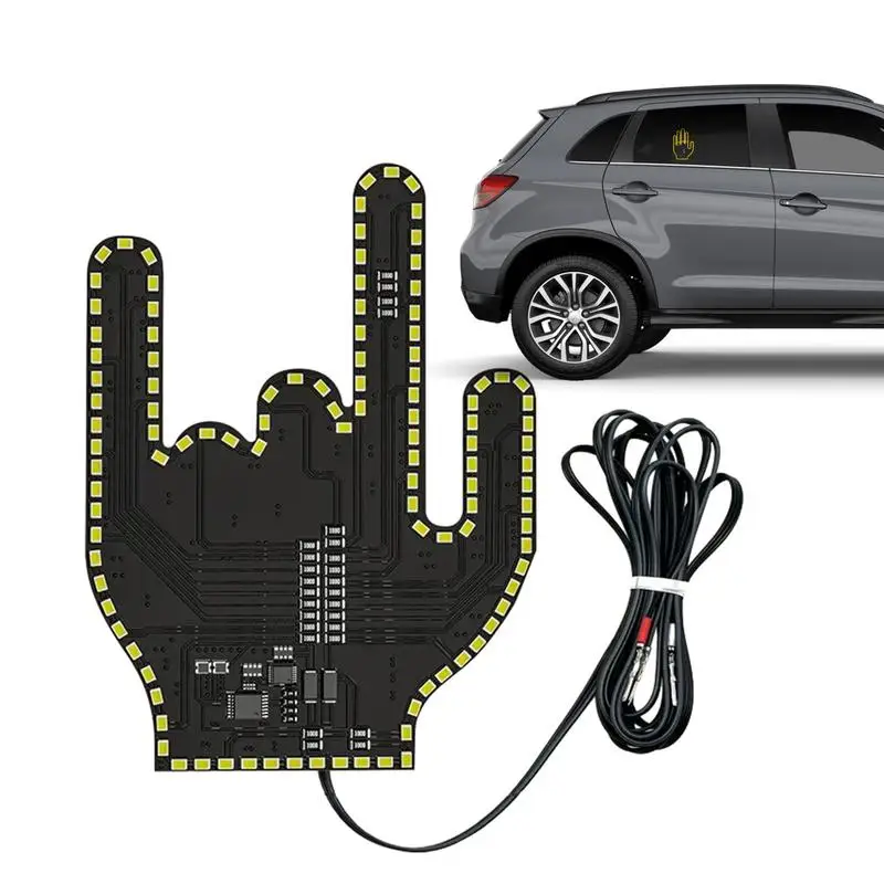 Gesto Led Car Sign Lampeggiante Led Finger Light Hand Sign Accessori Per Auto Multifunzionali Spia Di Avvertimento Notte A Basso Consumo