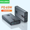 Rocoren Portable 65W 20000mAh Power Bank Fast Charger External Battery 20000mAh Powerbank For iPhone16 15 Pro Max Xiaomi MacBook 1