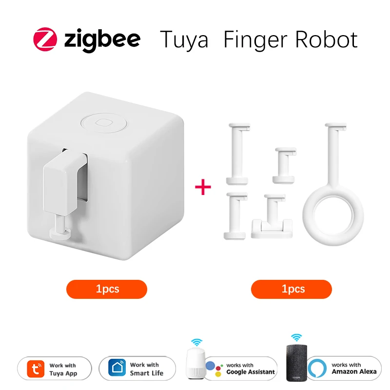 

Кнопка переключения Tuya Zigbee Fingerbot Plus с голосовым управлением и поддержкой Alexa и Google Assistant