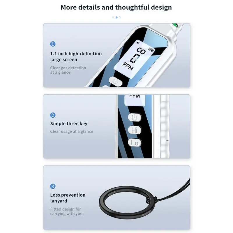 Co Alarm Battery Operated Co Detector And Air Quality Monitor Alarm Monitor Multifunctional Sensor With Digital Display