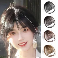 Faux Air frange cheveux Extension à clips cheveux synthétiques fausse frange naturel faux postiche femmes pince en frange outils de coiffure 3