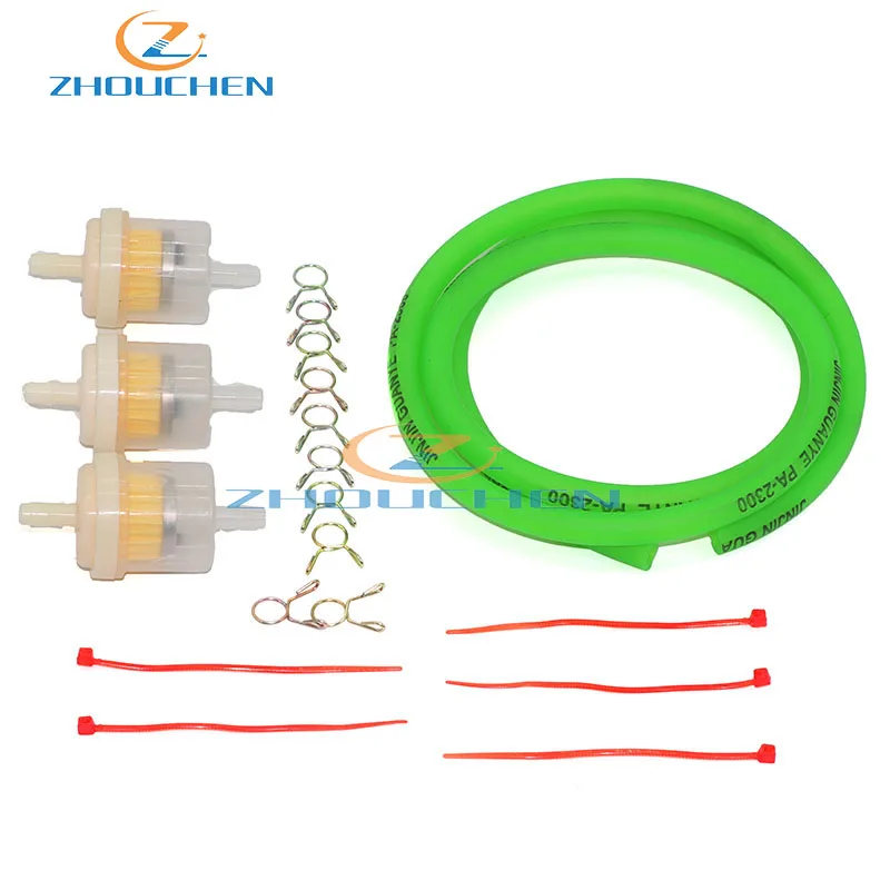 Colorful 4mm Fuel Pipe Hose with Filter Clamps Spring Clips for Motorcycle Universal D