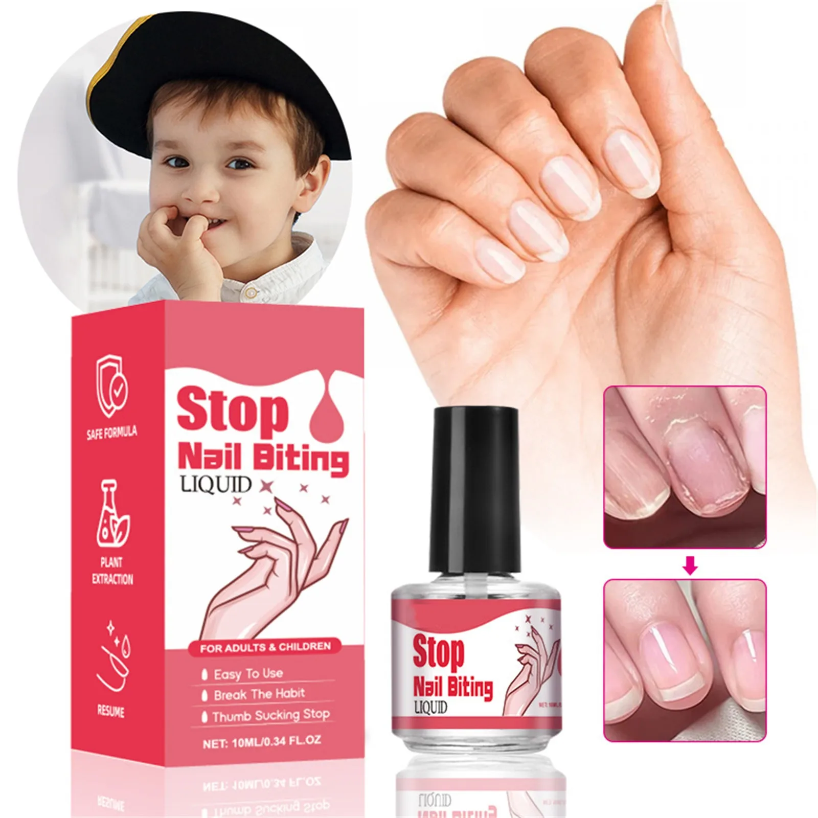 Stop Nail Biting Waters Bitter Nail Waters Helps Correct Biting Behavior Safty Thumb Sucking Stop For Kids Children 15ml nail biting stop water