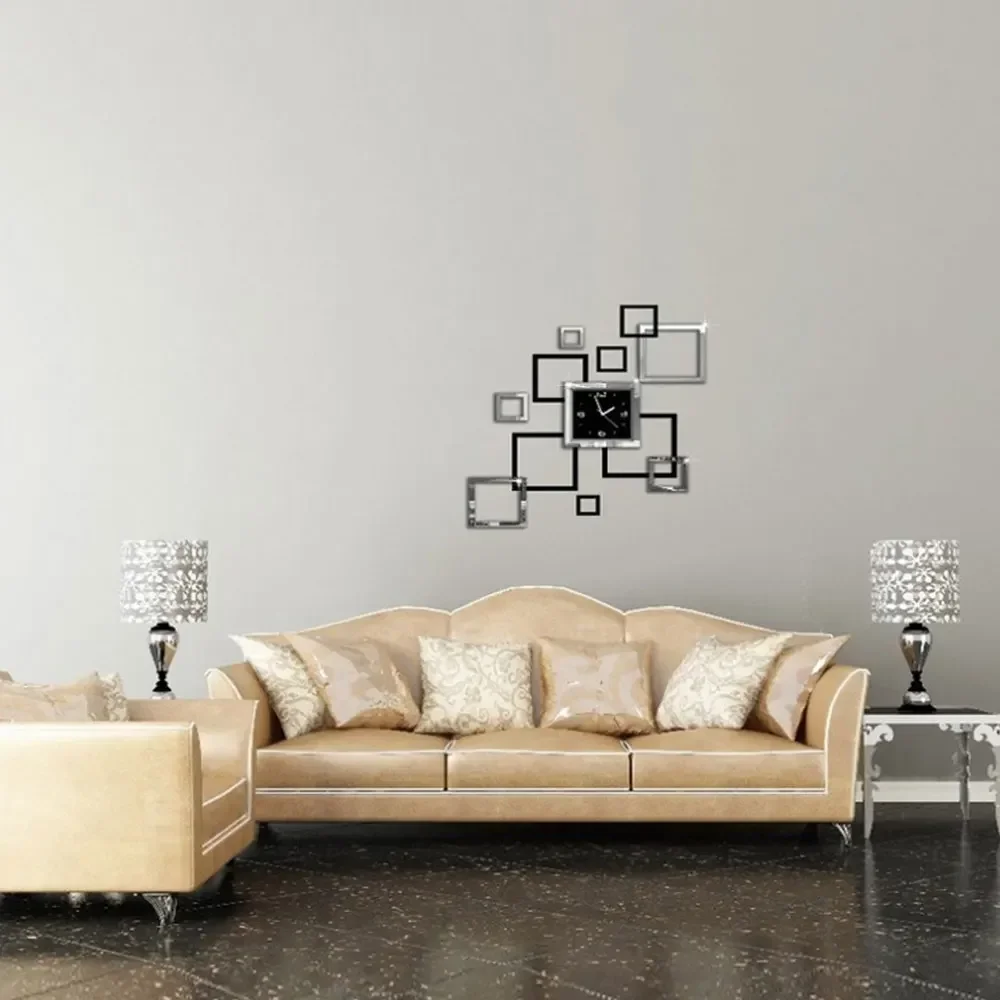 Wall Clock Wall Clock Sticker Mirror Clock Face Modern Design Big Wall Clock Yabuli Mirror Mute Simple Creative Home Decor Quartz Clock DIY Sticker 3D Decorative