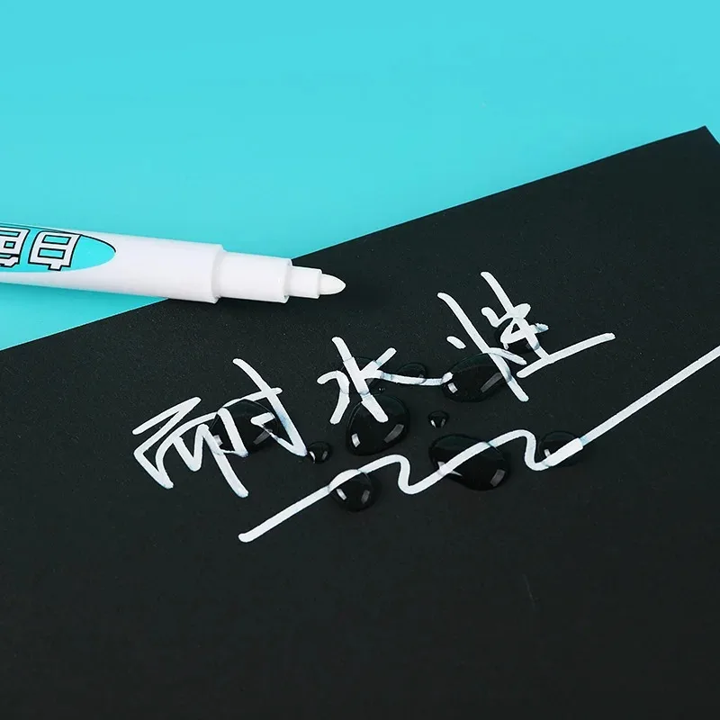 1 PC White Marker Pen Oily Waterproof Permanent Gel Pen for Writing Drawing White DIY Album Graffiti Pen Stationery for Notebook
