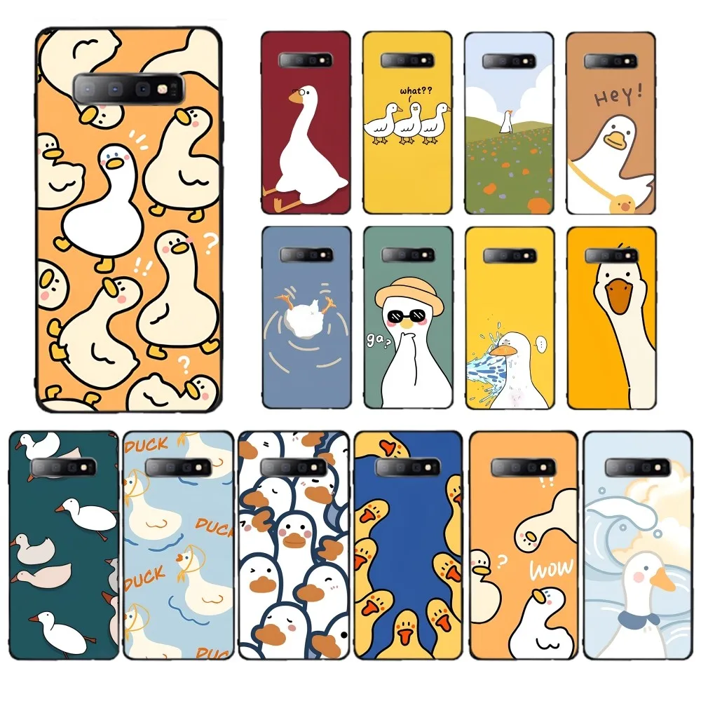 

Cute Cartoon Duck Phone Case For Samsung S 9 10 20 21 22 23 30 23plus lite Ultra FE S10lite Fundas