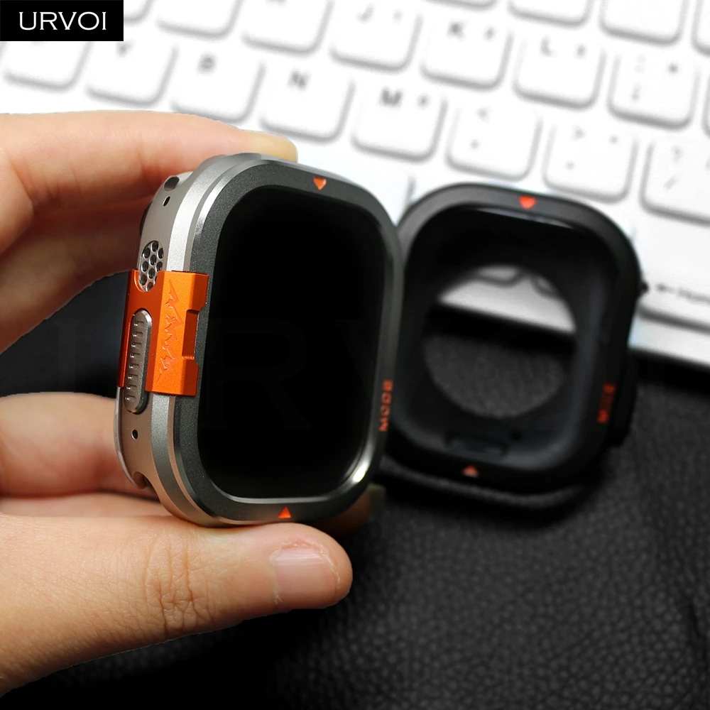 URVOI Alpine Case: Premium Metal Alloy Hard Bumper for Ultimate Protection in Natural Black