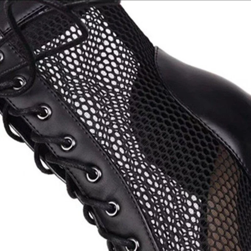 Hollow Mesh Sandals Women Summer Size 35-43 Lace-Up Fish Mouth Stiletto High Heels Party Dance Sandals women sandals women high heels comfortable sandals