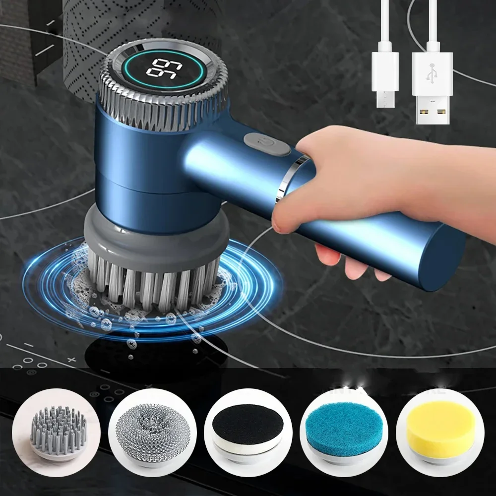 Escova de Limpeza Elétrica Automático Recarregável Handheld Cozinha Lavagem de Loiça Panela Sapato Garrafa Banheiro Profissional