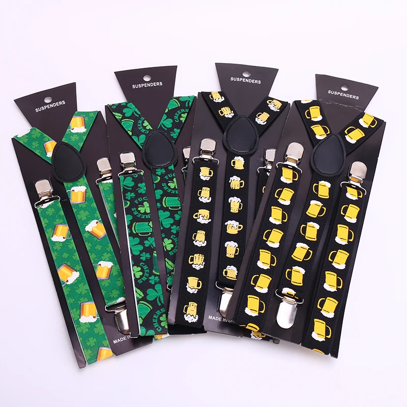 Women Men'S Shirt Suspenders for Trousers Fashion Rainbow Plaid Pants Holder Braces Wedding Suspender Belt Straps Elastic Top
