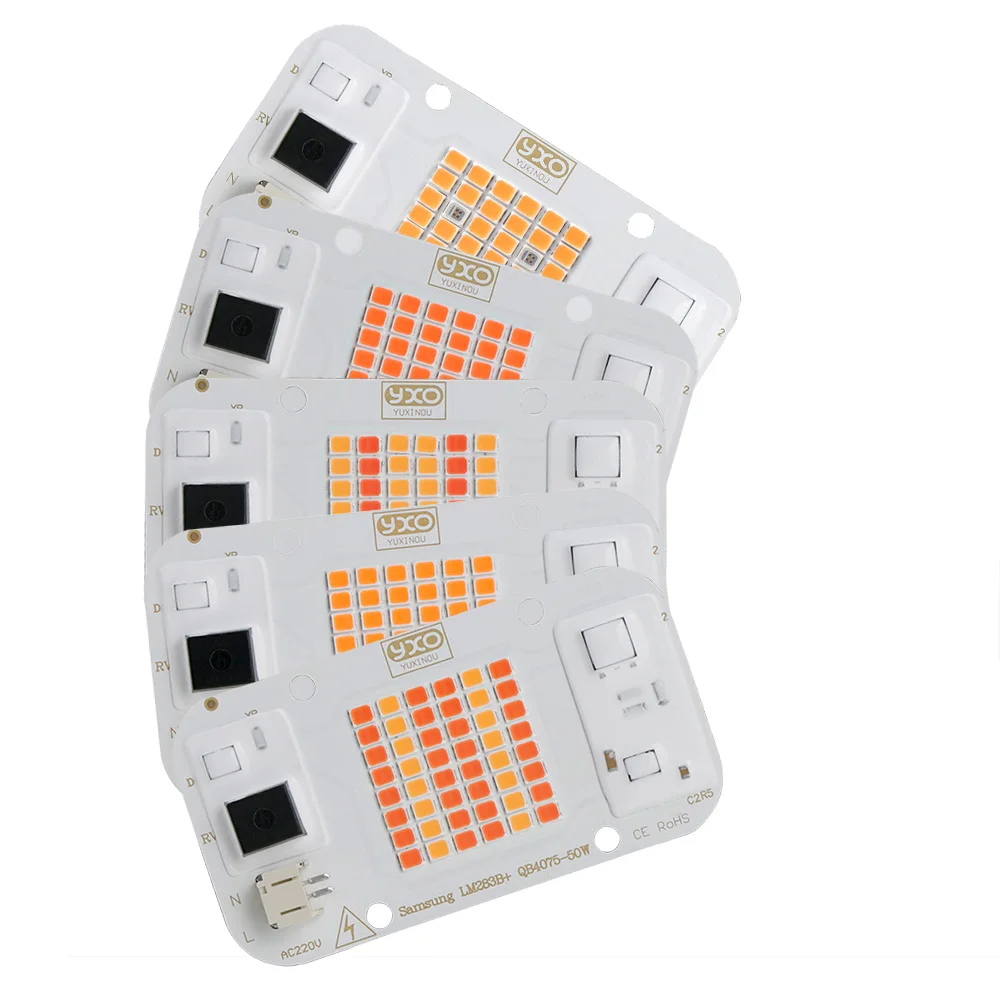 Led Grow Light YXO Hydroponice AC 220V 20w 30w 50w Dob Cob Chip Full Spectrum 380nm-780nm For Indoor Plant Seedling Grow Flower