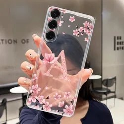 Pretty Flower Letter Pattern Transparent Silicone Phone Case - Soft Back Cover - Galaxy M17 5G (TPU - TPU7A)