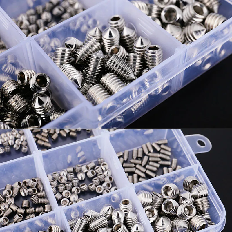 

Machine Rice Screws 304 stainless steel flat end tip flat head hexagon socket top screw set M3M4M5M6M8