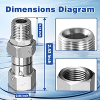 3/8” NPT Pressure Washer Swivel Fitting Anti-Twist Male to Female Adapter 360° Kink-Free Connector for Gun and Hose 4500 PSI 2