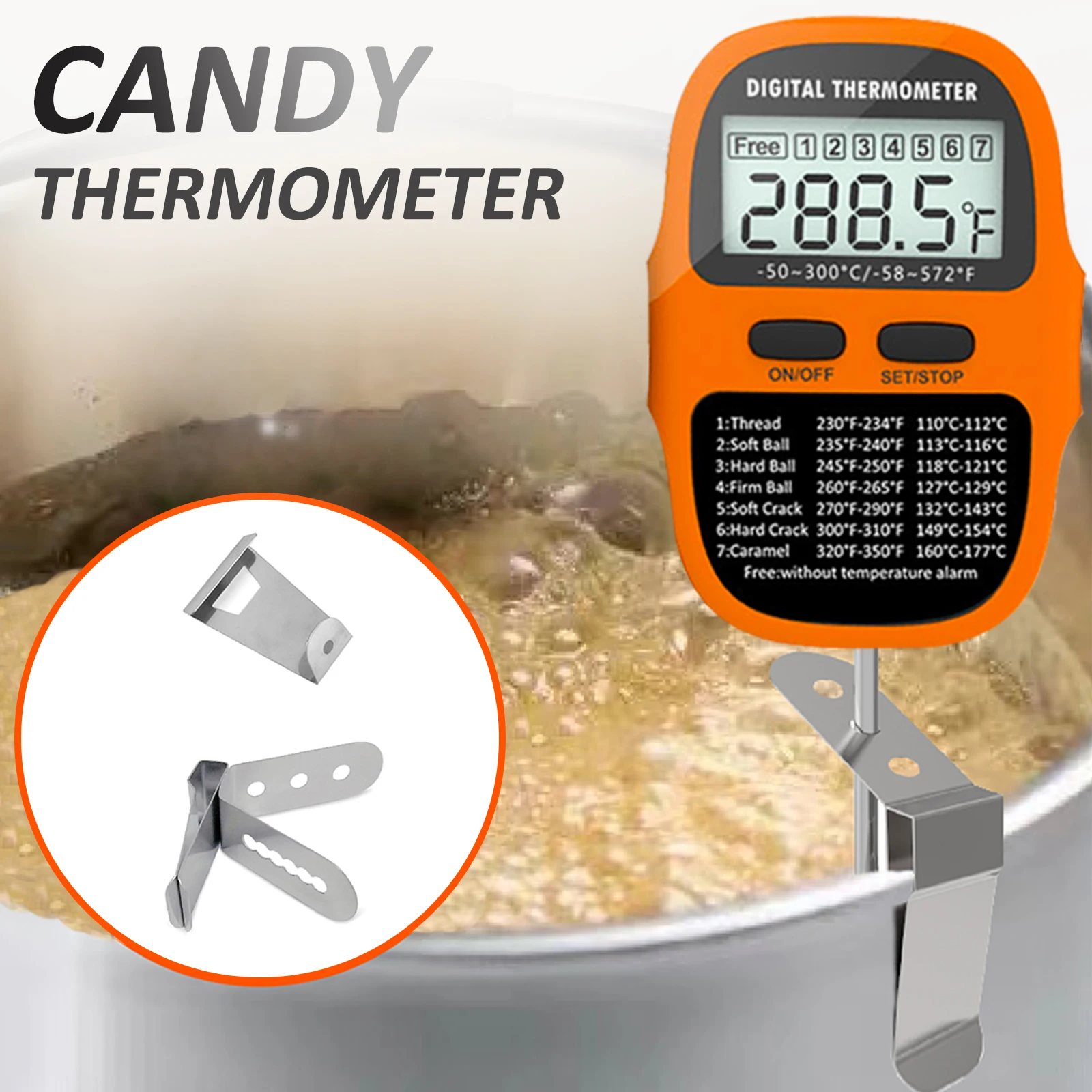 Candy Thermometer Big Screen Kitchen Meat Cake Milk BBQ Cooking Home Thermometer 3