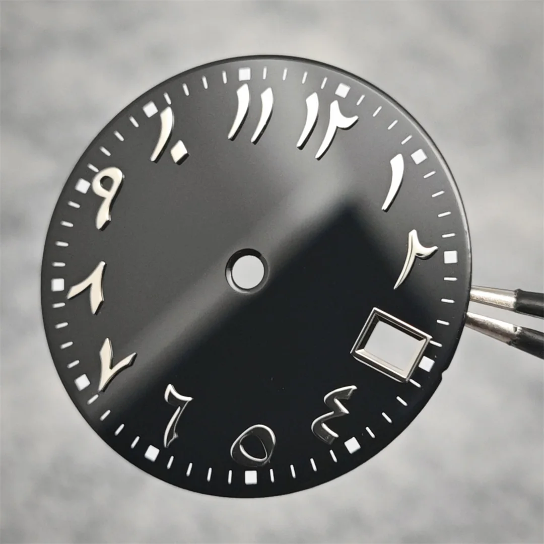 Watch Dial Arabic Numeral with Single Calendar Watch Faces Accessories 28.5mm For NH70 / NH35 / NH36 Movements