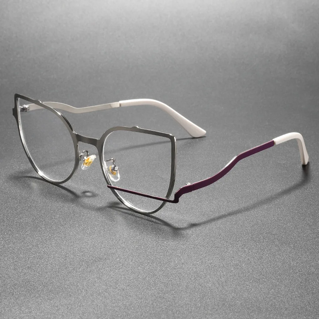 Oversized Stylish Blue Light Blocking Metal Frame Glasses