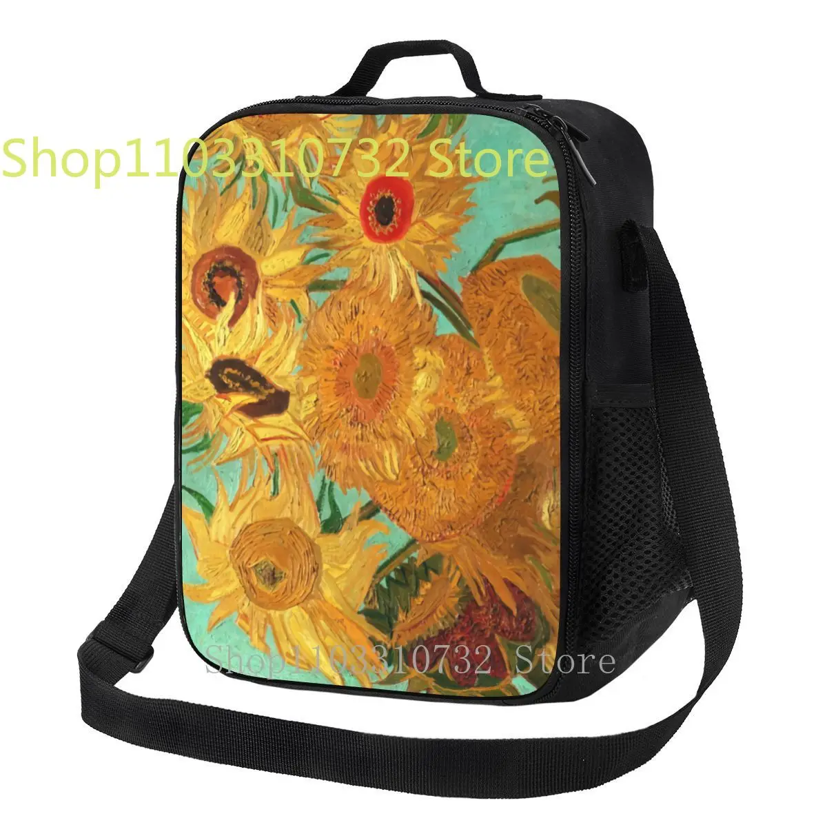 

Vincent Van Gogh Twelve Sunflowers In A Vase Mask Lunch Box Flowers Painting Thermal Cooler Food Insulated Lunch Bag Office Work