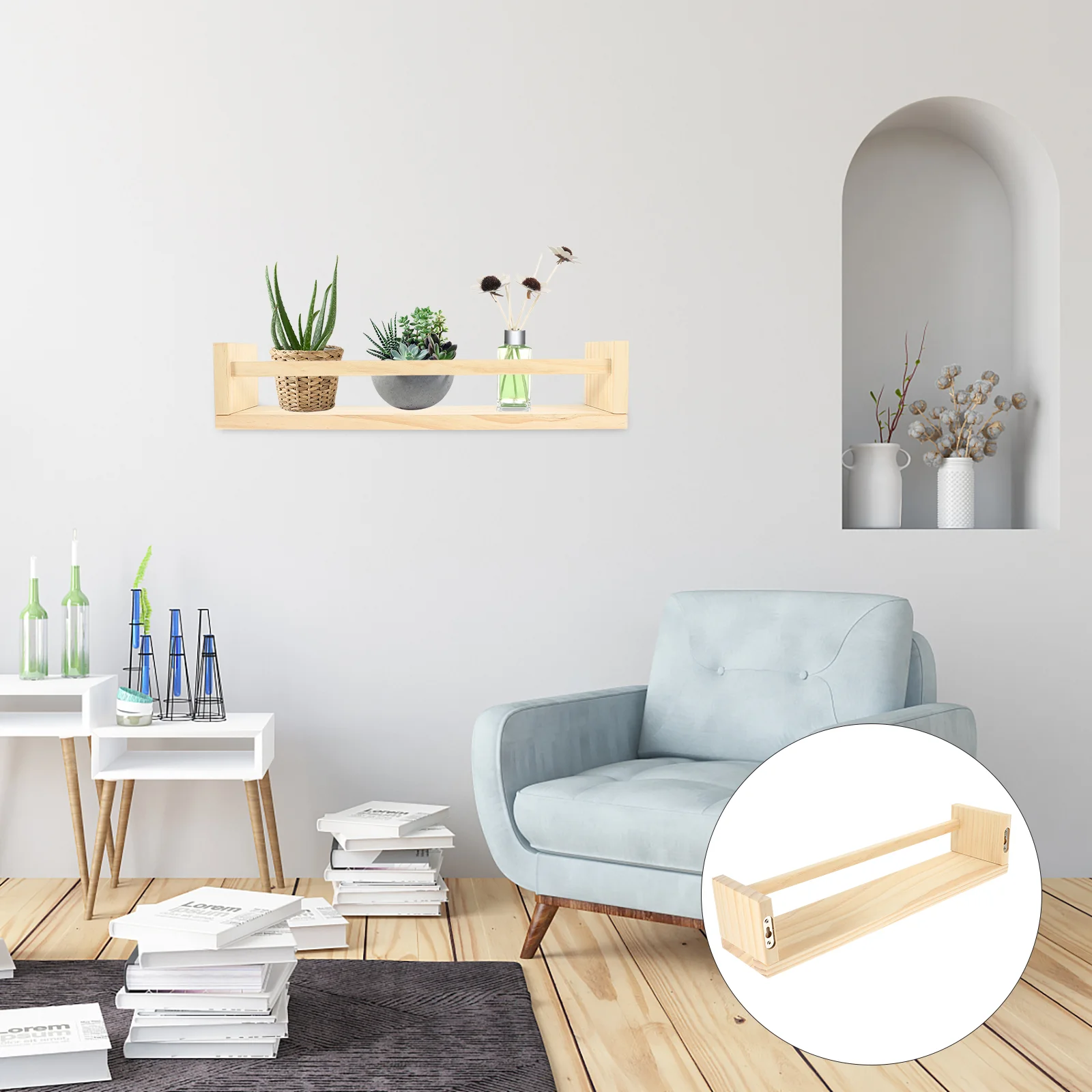 

Bathroom Decor Cosmetics Storage Shelf Wall Mounted Floating Rack Bookshelf For Bedroom Wooden Office