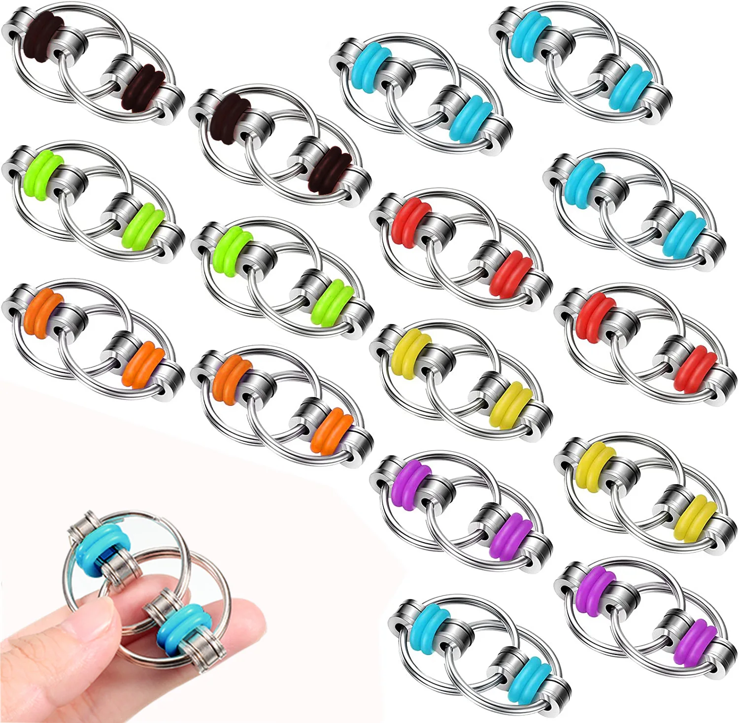 Decompression Chain Bicycle Chain Anti-stress Key Ring Hand Spinner Finger Fidget Autisme Autismo Flipo Flip Anxiety Antistress sensory fidget toy anti stress toy fidget toy keychains key rings finger sensory toy
