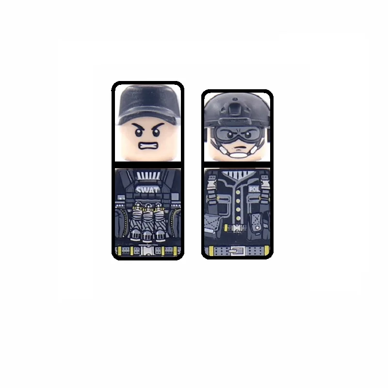 Modern Military 2Pcs Specia Force Soldati Police Swat Moc Minifigs Swat Playmobil Mini Action Figures Building Block Giocattoli In Mattoni