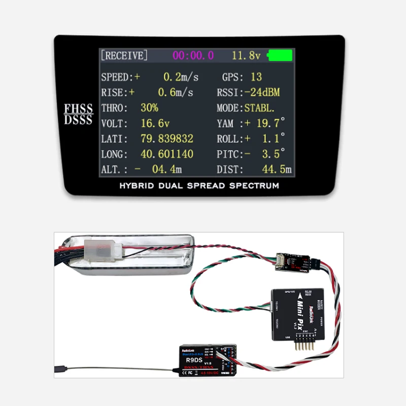 NEWEST Radiolink PRM-03 OSD V1.1 Telemetry Sensor Return Flight Information Module For Controller AT9/AT9S/AT9S Pro/AT10/AT10II 5