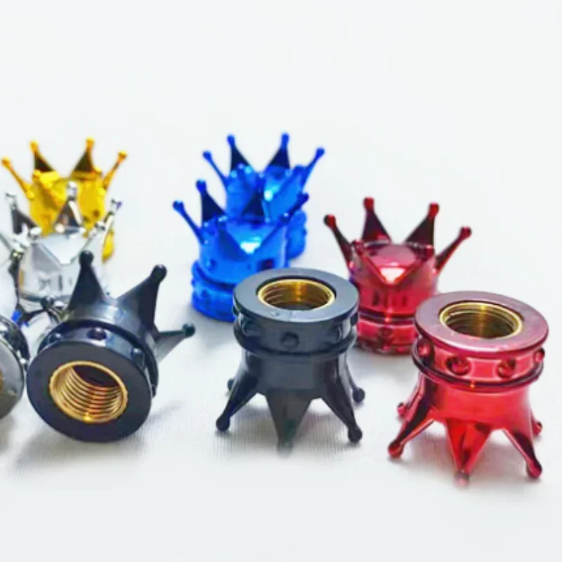 Car Universal Crown Valve Caps Dustproof Waterproof Wheel Valve Cover Air Car Motorcycle Tyre Rim Cap Trim Cap 4PCS tire valve cap