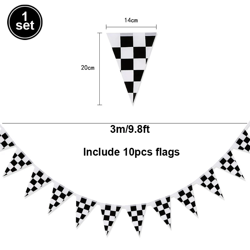Race Car Theme Party Checkered Foil Balloons - Wheel & Tire Design for Kids Racing Birthday & Baby Shower Decorations