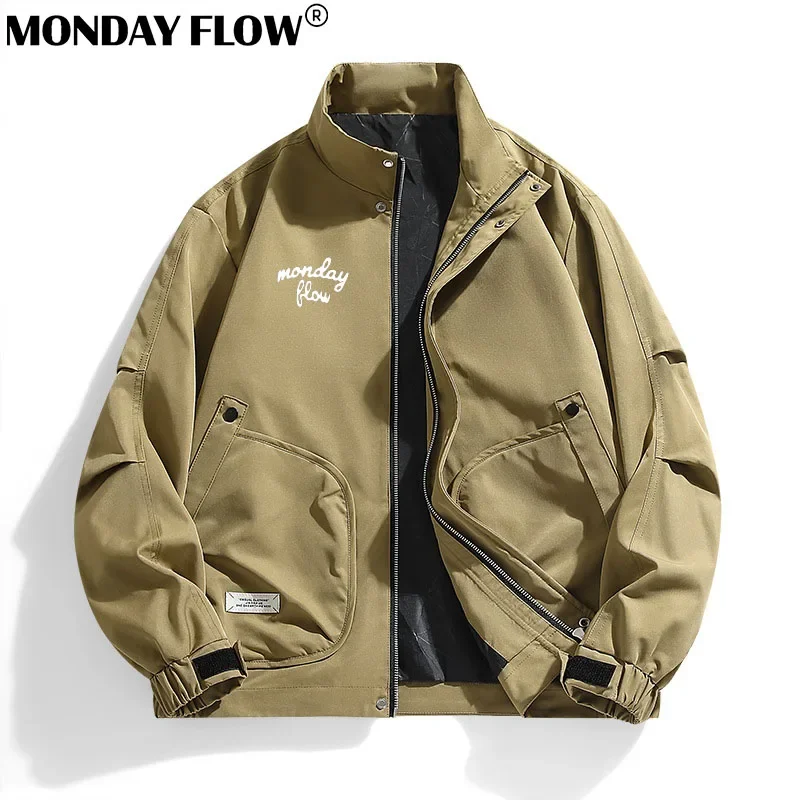 Monday Flow Winter Men's Golf Sweatshirt Luxury Pocket Golf Jackets Hoodie Harajuku Streetwear Fashion Jacket Casual Coats