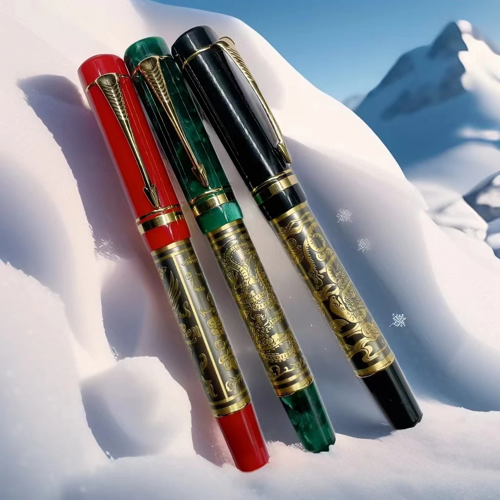 Four Beasts, Green Dragon, White Tiger, Vermilion Sparrow, Xuanwu Pistons,Piston Ink Refilling Calligraphy Fountain Pen