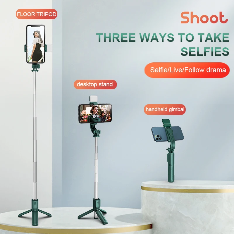 Selfie Stick Wireless Mini Tripod BT Extendable Monopod Remote shutter For IOS Android phone live vlog video travel