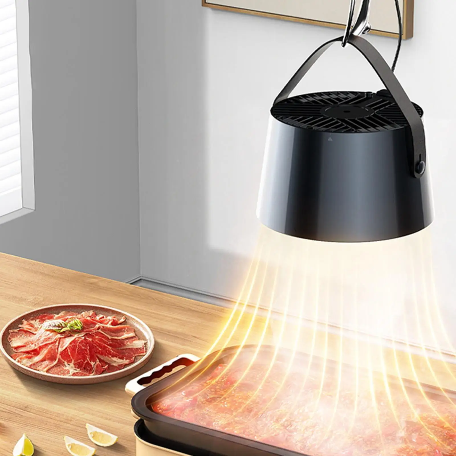 Desktop Range Hood Mini Household Extractor Hood Quiet Operate Powerful Desktop Cooker Kitchen Exhaust Fan for Apartment