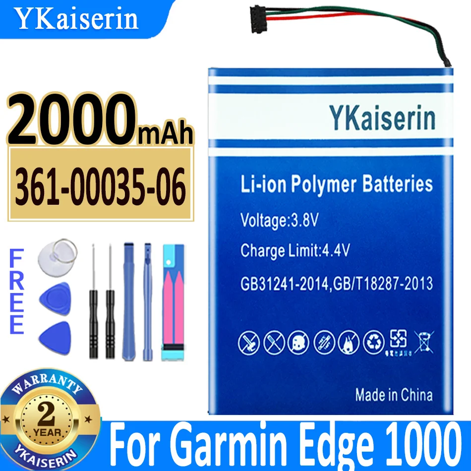2000Mah Ykaiserin 361-00035-06 Batteria Per Garmin Edge 1000 Edge Explore 1000 Approach G8 Batteria Muslimah + Strumenti Gratuiti
