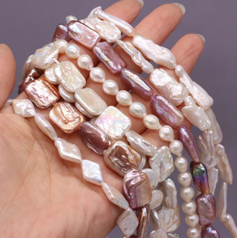 Natural Freshwater Pearls With Irregular White Beads Fine Shape for DIY Women Elegant Necklace Bracelet Jewelry Making