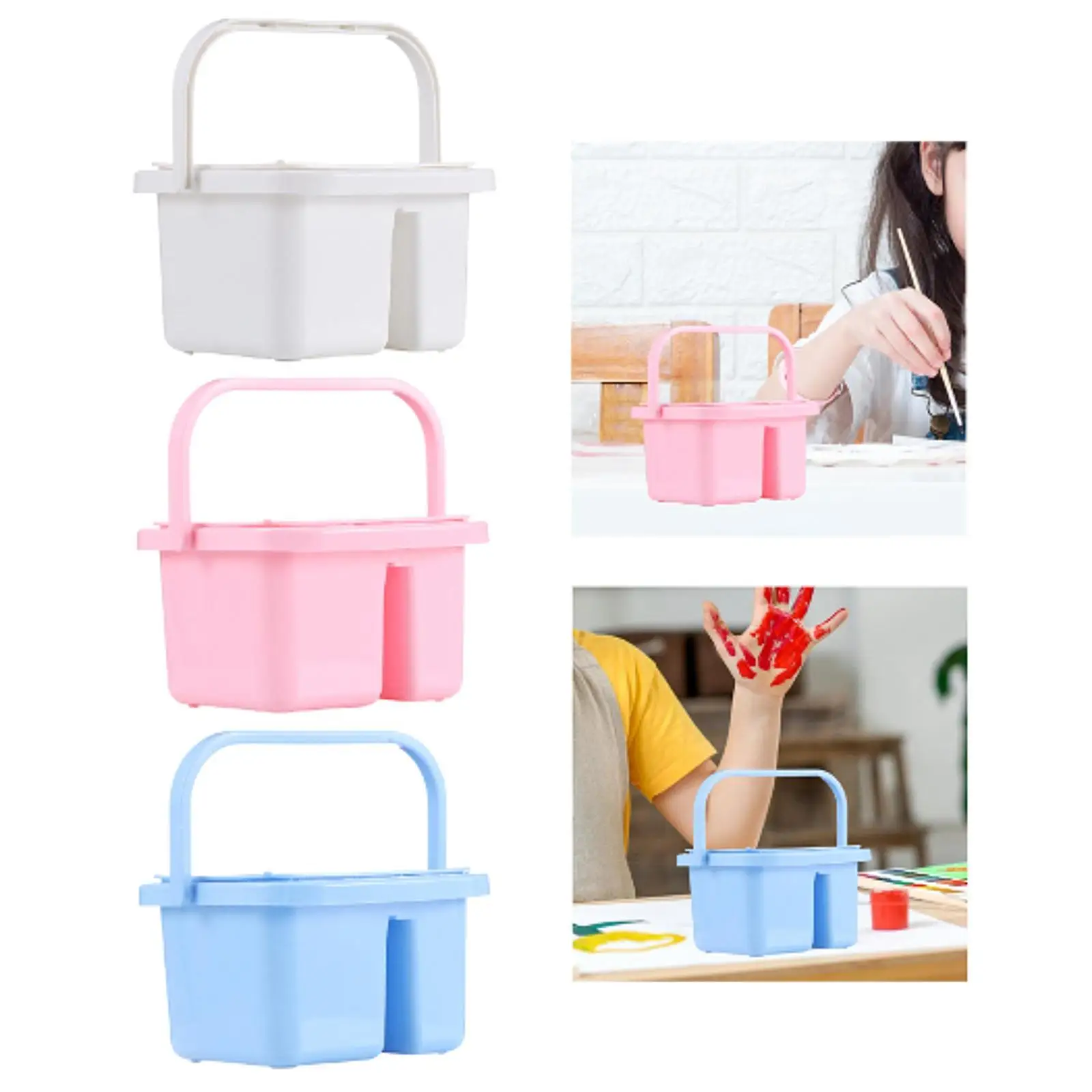 Paint Brush Washer Brush Cleaner Palette Lid Pot with Hole, Paint