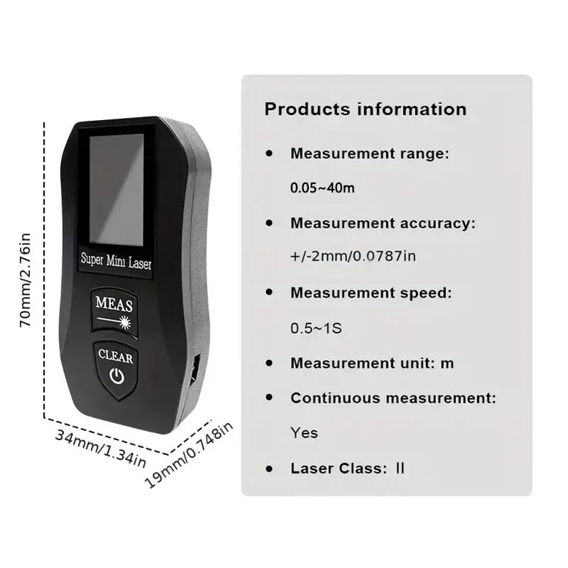 Laser Rangefinder 30m Mini Laser Distance Meter High Precision Digital Laser Rangefinder Usb Rechargeale Construction Tool