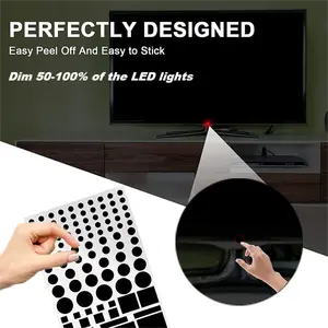 JIEHENG LED Light Blocking Stickers,Light Blackout Stickers,2 Sheets Cover  White and Black,Blackout Stickers for Electronic, LED Covers,Block 100% of