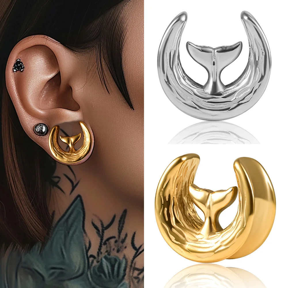 Vankula Ohr Tunnel - Edelstahl Fledermaus Design 8-25mm