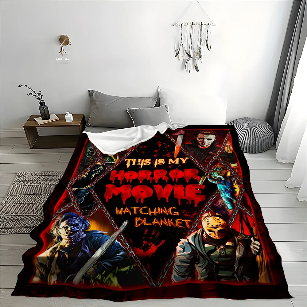 1PC Horror Movie Blanket Flannel Bed Blanket Comfortable Plush Fleece Blanket Nap Blanket Creative Gift 2