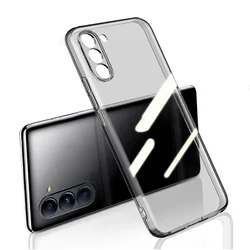 Luxury Ultra Thin Soft Case - Clear Black Transparent Back Cover - S24 (Black)