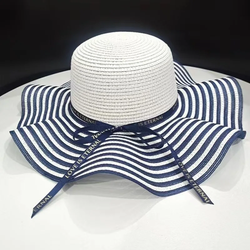Chapeau De Paille Arc-en-ciel Coloré Pour Femmes, Grand Avant-toit, Pare-soleil D'été, Chapeau De Soleil De Tourisme, Chapeau De Plage, Vente En Gros