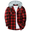 Plus Size Fake 2 Piece Men's Hooded Shirt Jacket Vintage High Street Hip Hop Casual Outwears Autumn Plus Size Button Sweatshirts 1