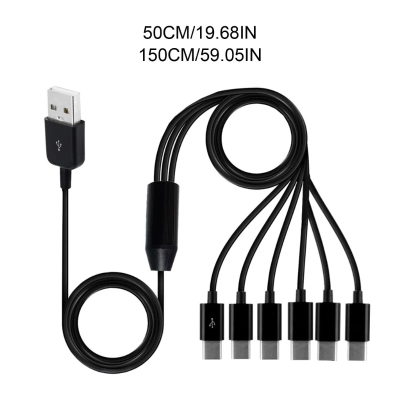 

USB-кабель для зарядки 6 в 1 Usb2.0 к TypeC USBC Линия передачи данных для зарядки и синхронизации 6UsbC