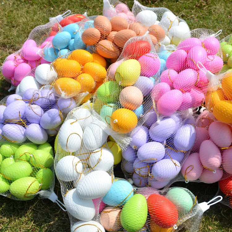 4*6cm 부활절 페인트칠된 시뮬레이션 부활절 달걀 유치원 어린이 DIY 장난감 만들기 Olastic 손으로 그린 ??컬러링