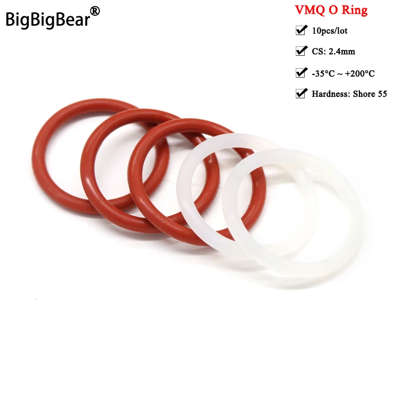 10x VMQ Silikon O-Ringe – CS 3 Mm, ID 35 Mm, OD 41 Mm – Lebensmittelecht, Wasserdicht, Temperaturfest Von -55 Bis +200 °C – Weiß