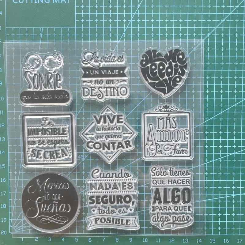 Spanish Word Daily Phrase Clear Stamp Transparent Silicone Stamp Seal Sheet Scrapbooking Photo Album Decoration clear stamps clear rubber stamps