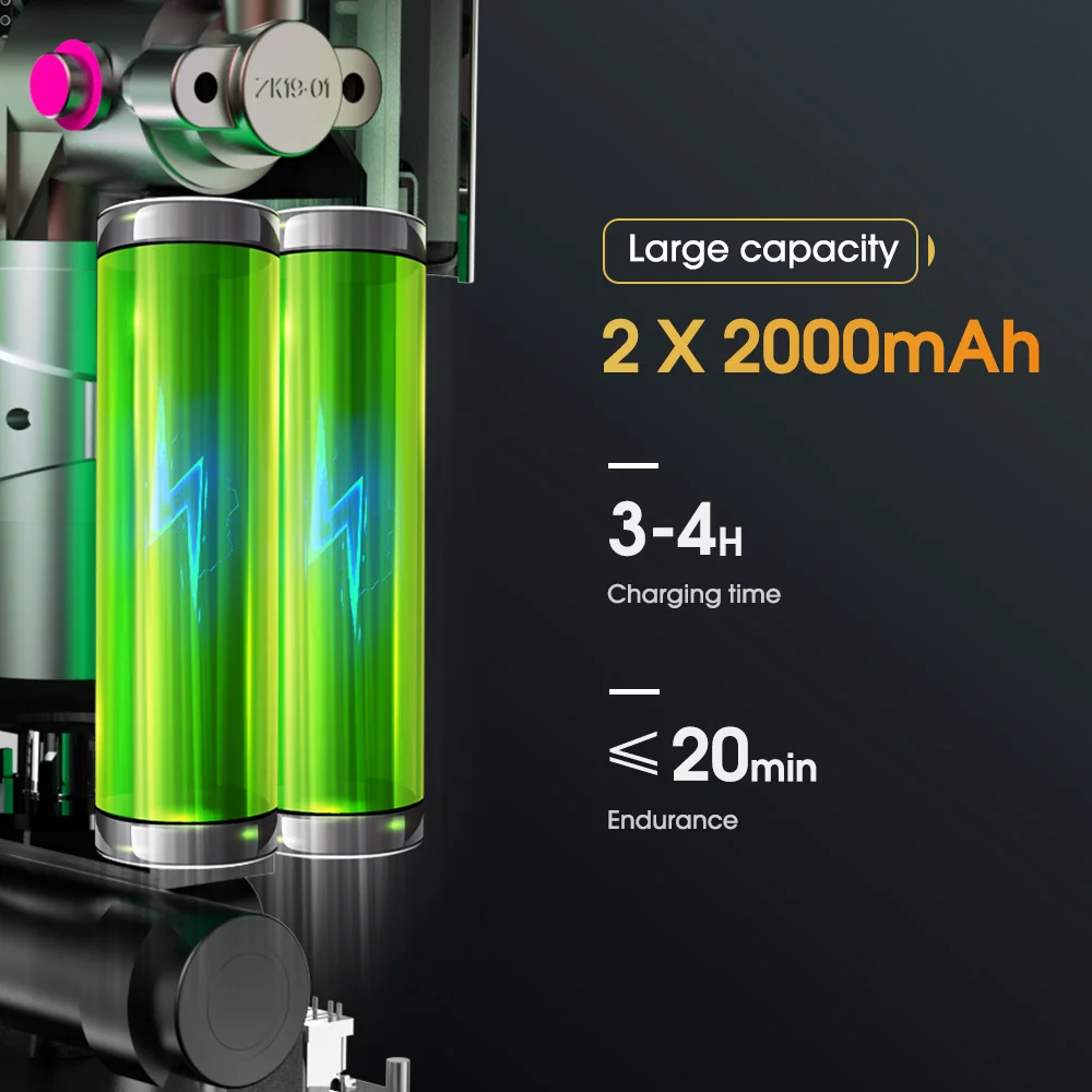 CARSUN-bomba de compresor de inflado portátil con lámpara LED, inflador inalámbrico eléctrico para neumáticos de coche, motocicleta y bicicleta - Imagen 5