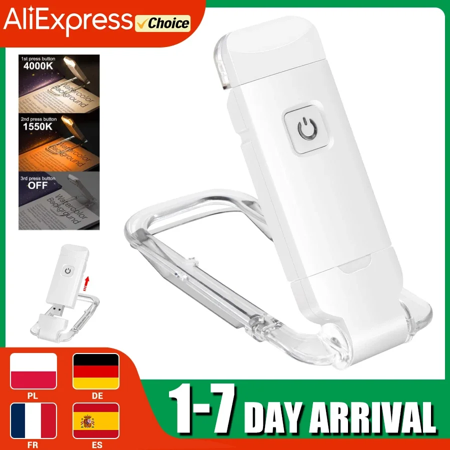LED USB Rechargeable Book Light Reading Light Eye Protection Night Portable Clip Desk Bookmark Read Night Lamp